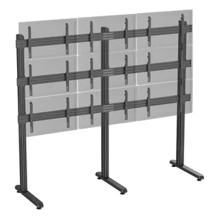 Pied TV KIMEX 9 écrans TV 45"-50", à poser, noir