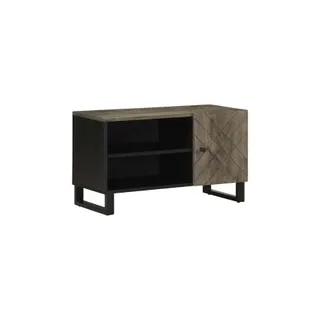 Meuble TV HELLOSHOP26 Meuble TV noir moderne rangement pratiqu