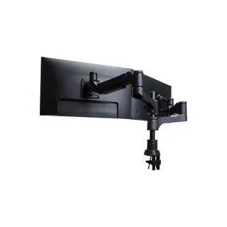 Support écran PC R-GO-TOOLS pour 2 écrans vérin à gaz noir