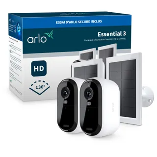 Caméra de surveillance ARLO 2 caméras ext Essential3 2K+ pan. sol