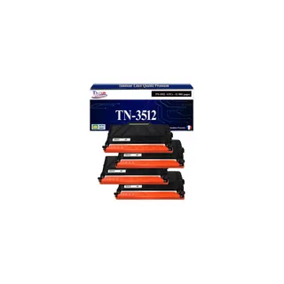 Toner T3AZUR Pour Brother TN3512, TN-3512 (x4)