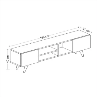 Meuble TV HELLOSHOP26 Meuble TV à 2 portes 40 x 160 x 31 cm ef