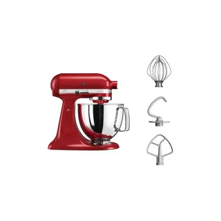 Robot pâtissier KITCHENAID 5KSM125EER Artisan Rouge Empire,  4,8 L, bol avec poignée, 300 watts