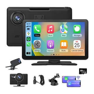Autoradio connecté JUNSUN 9" 64GB 4K caméra de recul CarPlay
