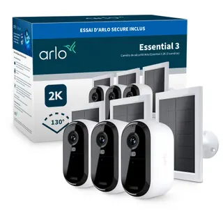 Caméra de surveillance ARLO 3 caméras ext Essential3 2K+ pan. sol