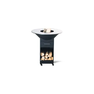 Brasero CORTEN HOUSE Suak Premium 95 noir sur roulettes