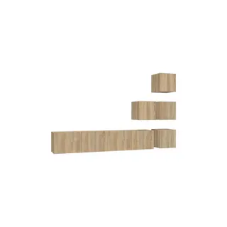 Meuble TV HELLOSHOP26 Lot de 4 meubles TV muraux rangement déc