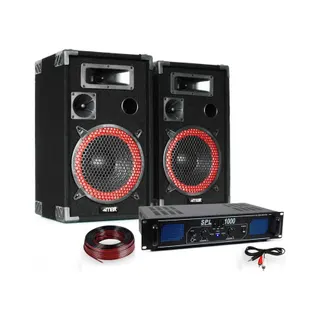 Pack sono MAX Pack 1KW-2Enceintes+Ampli2x500/EQ+Câble