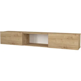 Meuble TV HELLOSHOP26 Meuble TV 180 x 31 x 29,5 cm effet chêne