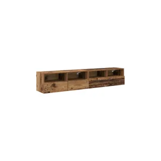 Meuble TV HELLOSHOP26 Lot de 2 meubles TV muraux minimalistes