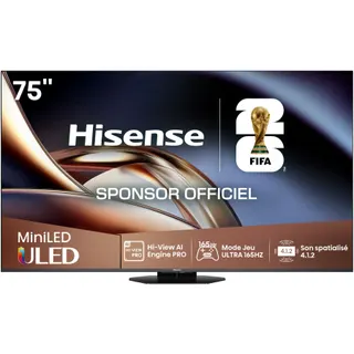 TV Mini LED HISENSE 75U8Q 2025-75 pouces (189cm)