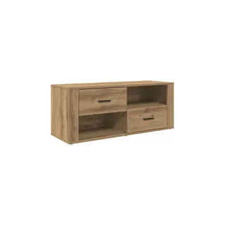 Meuble TV HELLOSHOP26 Meuble TV rustique avec rangement 100 x