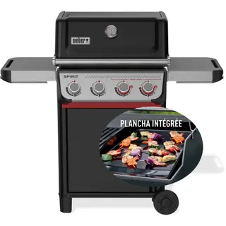 Barbecue gaz WEBER Spirit E-425 mix black grill et plancha sur chariot, 61x45 cm