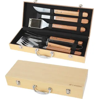 Ustensile barbecue LE MARQUIER MALETTE 6 USTENSILES BAMBOU
