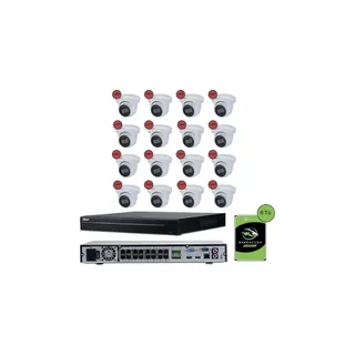 Caméra de sécurité ZAVIO Kit vidéosurveillance IP 16 caméras dôme