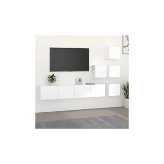 Meuble TV HELLOSHOP26 Lot de 4 meubles TV muraux design classi
