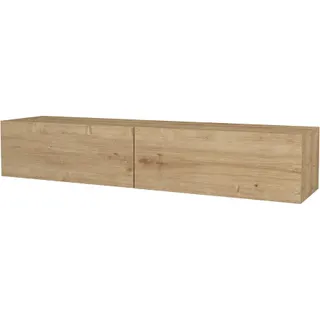 Meuble TV HELLOSHOP26 Meuble TV 135 x 31 x 25 cm effet chêne 0