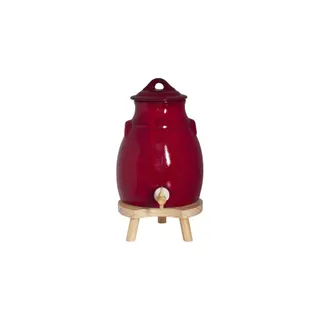 Moulin à vinaigrette TABLE PASSION Vinaigrier 3,5 l en grès rouge sur socle
