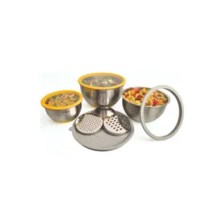 Boîte alimentaire PIKA Lot de 3 Bols Inox avec râpes intégrées
