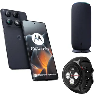 Smartphone MOTOROLA Pack Signature 5G 512Go Bleu + Moto Sound Flow + Watch Motorola Noir