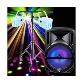 Jeu de lumières VARYTEC 500W + 2 EFFETS DERBY LEDs RGBW  + Porti