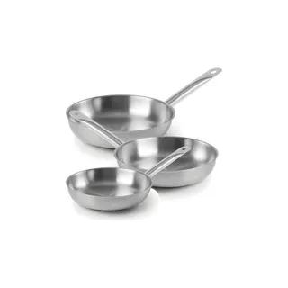 Batterie de cuisine LACOR 3 poêles tout inox Lacor Chef 24/28/32