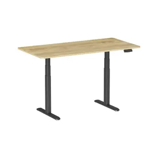 Bureau ergonomique KIMEX Plateau bois clair 180x75cm Bords ronds
