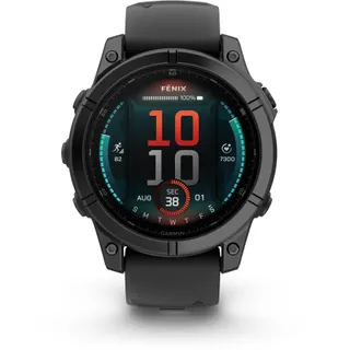 Montre sport GARMIN Fenix E Multisports GPS AMOLED BT Wi-Fi 47 mm Gris Acier bracelet noir