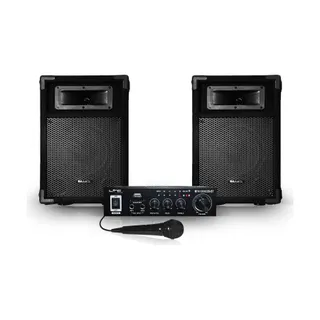 Karaoké IBIZA 2enceintes PA2x180W 2voies+Ampli100W+MIC