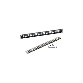 Accessoire rack KOMELEC Panneau de brassage RJ45 24 Ports 1U