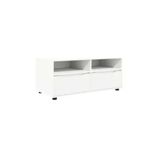 Meuble TV HELLOSHOP26 Meuble TV moderne rectangulaire blanc av