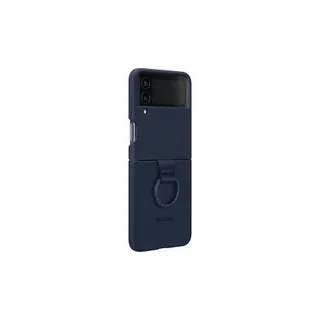 Coque SAMSUNG Z Flip 4 Silicone anneau bleu marine