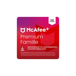 Logiciel antivirus et optimisation MCAFEE + Premium Family 1 an