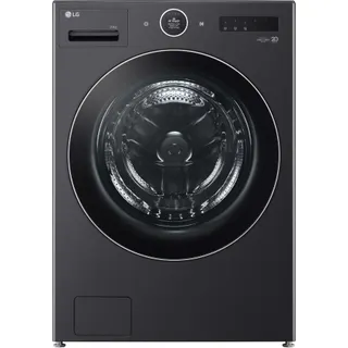 Lave linge hublot LG F20F12BST - 20 kg - 1000 tr/min - Classe A - Moteur direct drive - Wifi - Noir