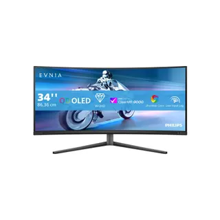 Ecran PC Gamer PHILIPS Evnia 34M2C6500 34" Incurvé QHD 175Hz QD-OLED HDR 400 HDMI 2.1 Ambiglow