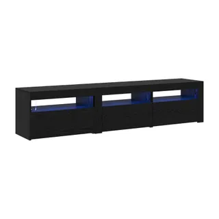 Meuble TV HELLOSHOP26 Lot de 2 meubles TV minimalistes avec éc