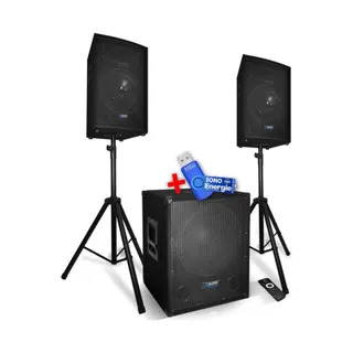 Pack sono BM SONIC Pack2200W-Enceintes+Caisson+Pieds-USB/BT