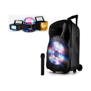 Enceinte sono PARTY LIGHT&SOUND mobile 700W 12"LED+Mic+lumiere