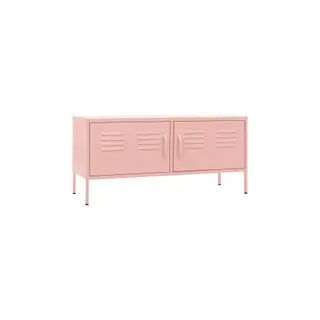 Meuble TV HELLOSHOP26 Meuble TV rose pratique avec rangement e