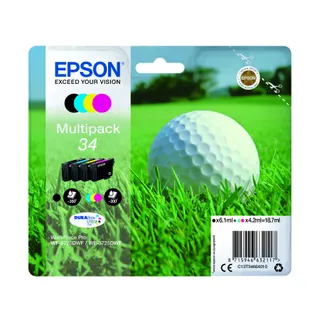 Cartouche d'encre EPSON Pack Multipack 4 Originales T3466 Série Balle de golf (Noir + 3 Couleurs) - C13T34664010