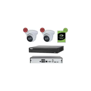 Caméra de sécurité KOMELEC Kit vidéosurveillance IP 2 caméras dôme