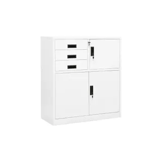 Armoire HELLOSHOP26 Armoire de bureau blanche 90 x 40 x 102