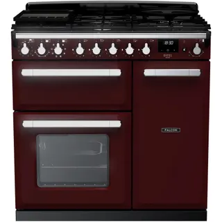 Piano de cuisson gaz FALCON ESTEL DELUXE TAB GAZ 90 CM BORDEAUX CHR