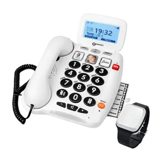 Téléphone sans fil GEEMARC avec Bracelet SOS et Détection de Chute