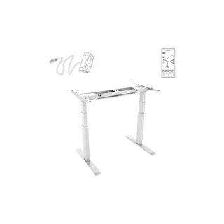 Bureau ergonomique KIMEX Pied Bureau motorisé, Blanc - Connecté