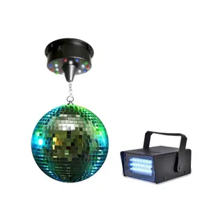 Jeu de lumières LYTOR Boule à facettes 20cm + moteur 18 LED +
