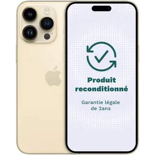 Smartphone APPLE iPhone 14 Pro Max Or 128Go Excellent État avec Batterie Neuve - Reconditionné