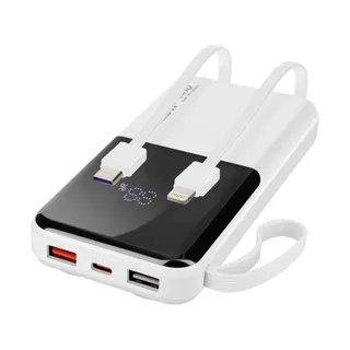 Batterie externe LINQ 10000mAh + Câbles Intégrés LinQ Blanc