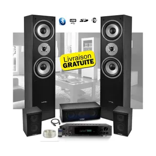 Home Cinema 5.1 LTC AUDIO pack 5 enceintes 850w et ampli bluetooth
