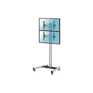 Pied TV KIMEX Support à roulettes 2 écrans TV 40"- 65"